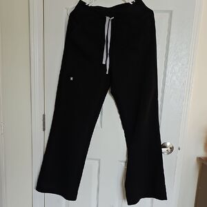 Figs Technical Collection Black Wide Leg Fig Pants Size Small